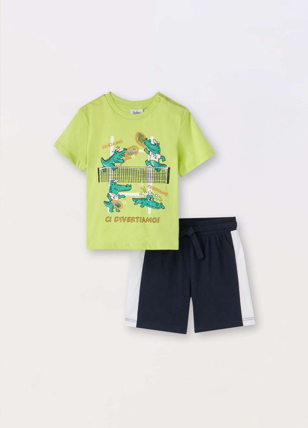 Jogging set in jersey di puro cotone neonato