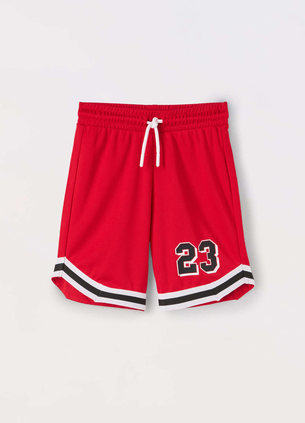 Shorts in mesh con stampa bambino