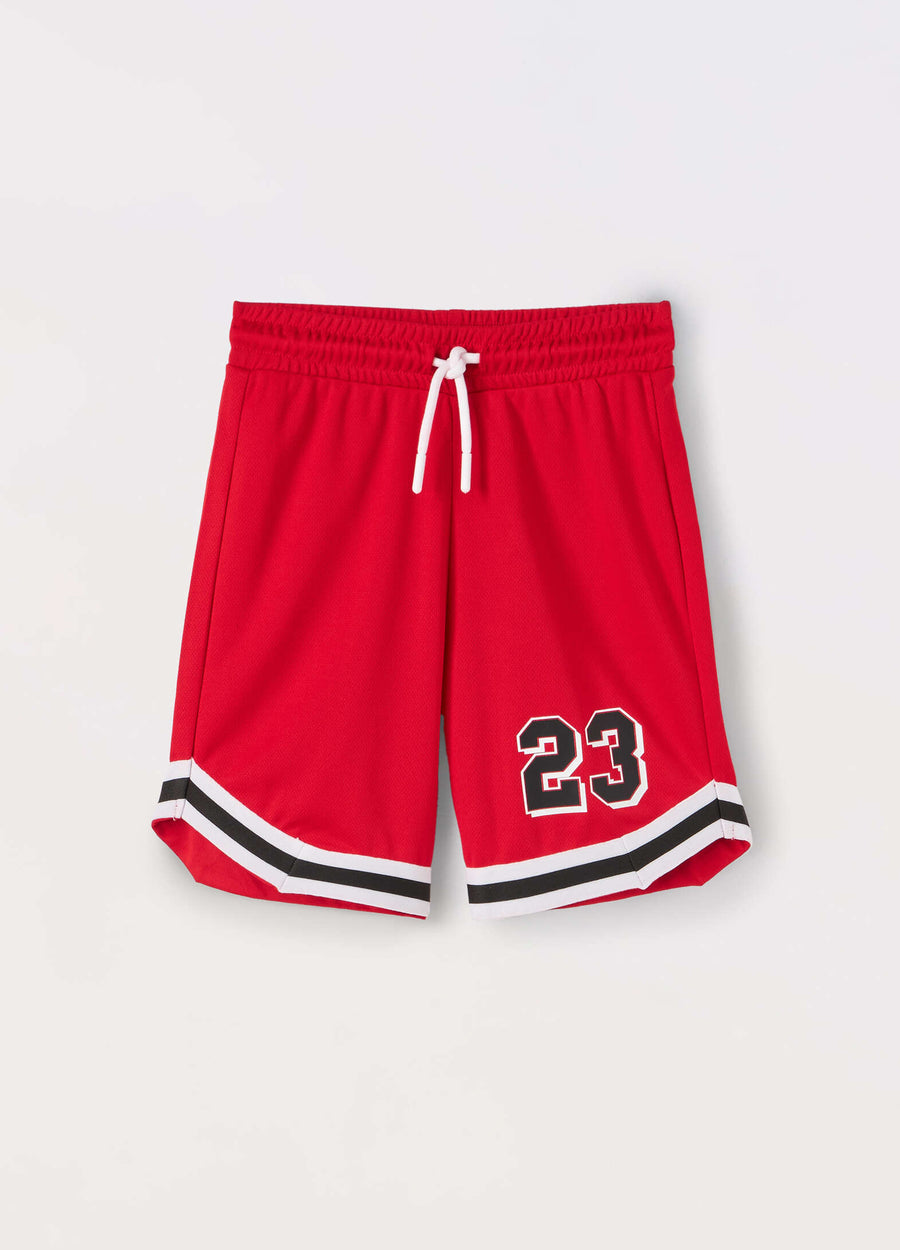 Shorts in mesh con stampa bambino