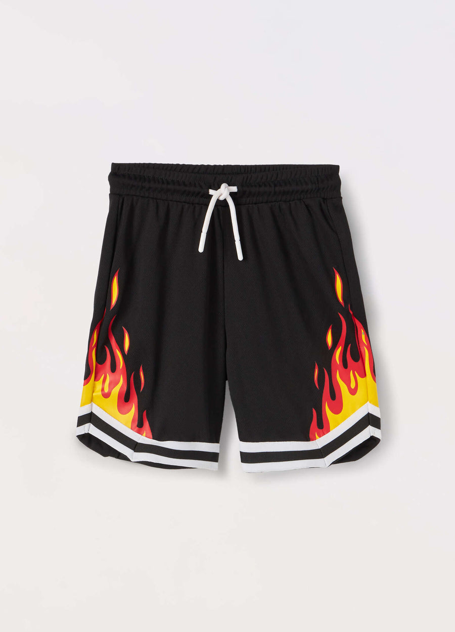Shorts in mesh con stampa bambino