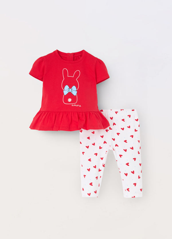 Jogging set in jersey di cotone stretch neonata