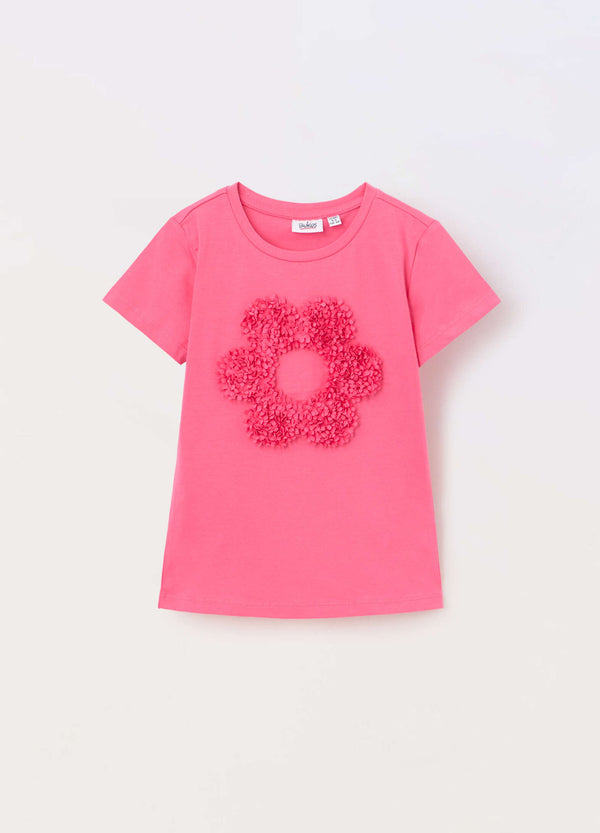 T-shirt in jersey di cotone stretch bambina