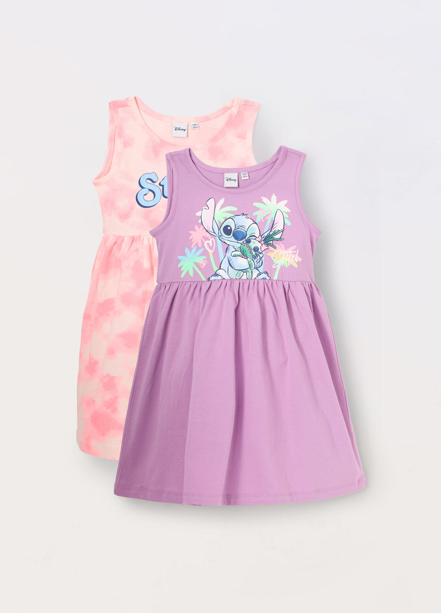 Pack 2 vestiti in jersey di puro cotone bambina