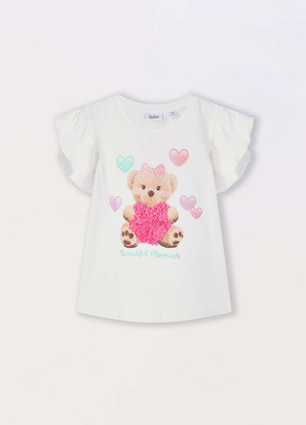 T-shirt in jersey di cotone stretch bambina