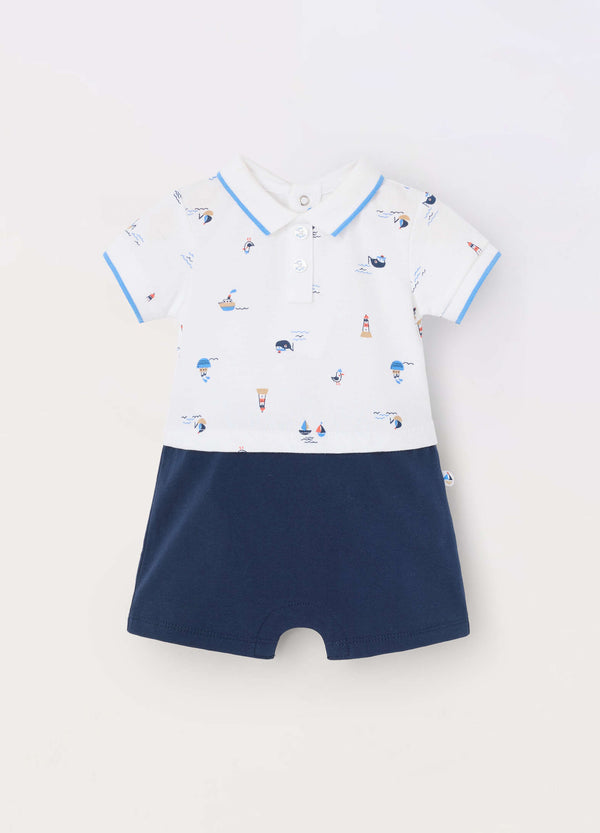 Pagliaccetto in cotone piquet neonato.