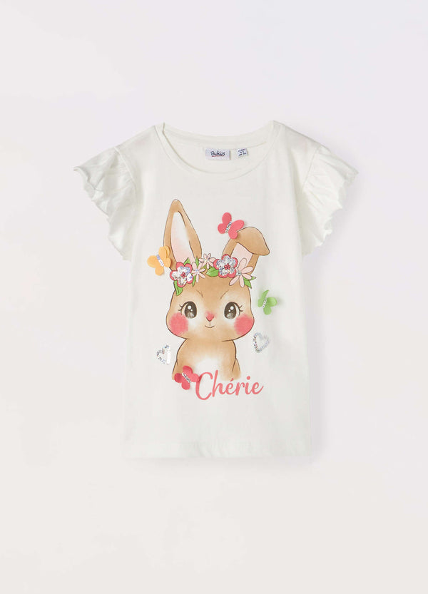 T-shirt in jersey di puro cotone bambina