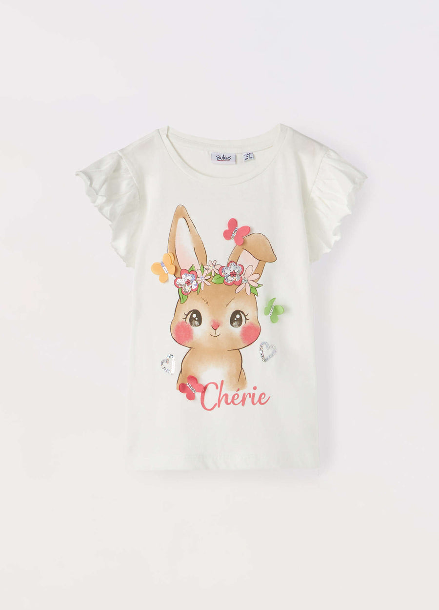 T-shirt in jersey di puro cotone bambina
