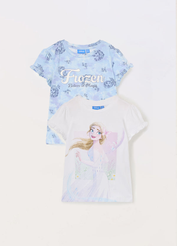 Pack 2 t-shirt in cotone stretch bambina
