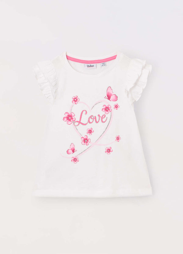 T-shirt in jersey di puro cotone bambina