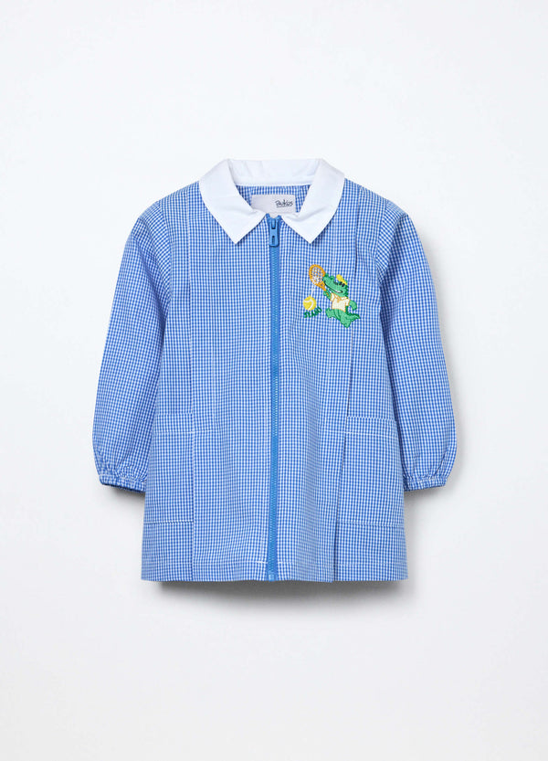 Grembiule full zip a quadretti bambino