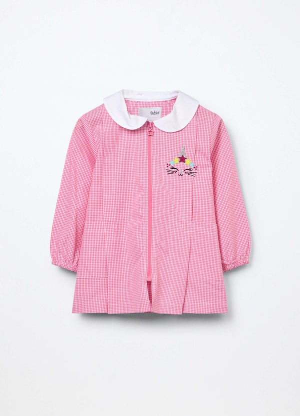 Grembiule full zip a quadretti neonata