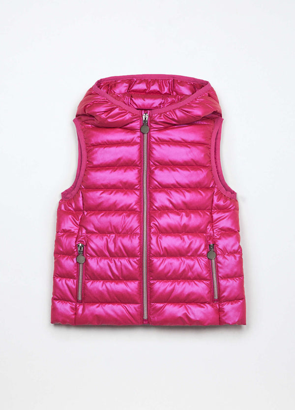 Gilet imbottito effetto perlato bambina