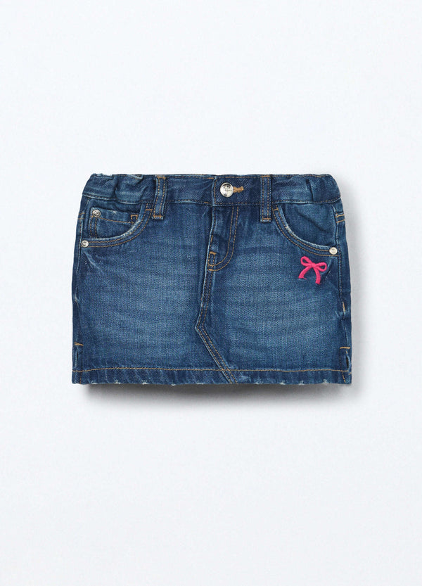 Gonna in denim di puro cotone neonata.