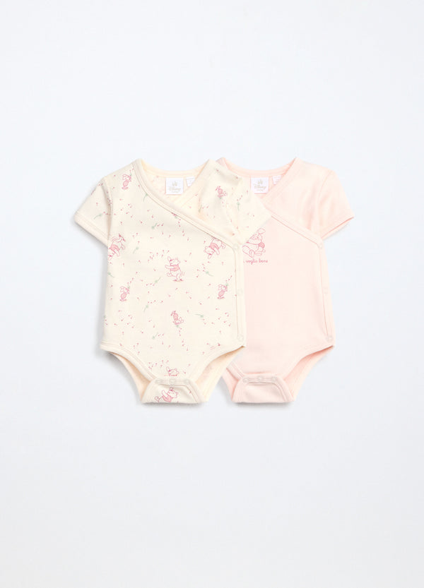 Pack 2 body in interlock di puro cotone neonata