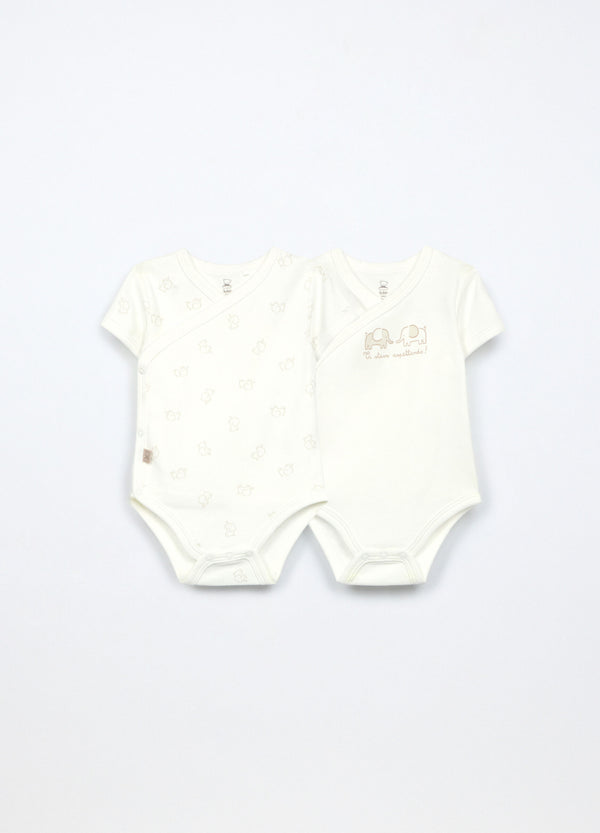 Pack 2 body in interlock di puro cotone neonato