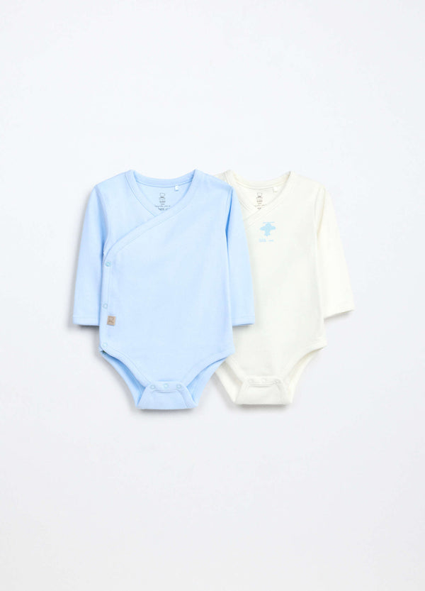 Pack 2 body in interlock di puro cotone neonato