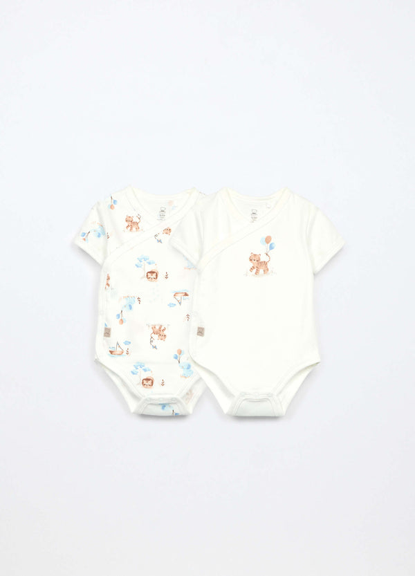 Pack 2 body in interlock di puro cotone neonato