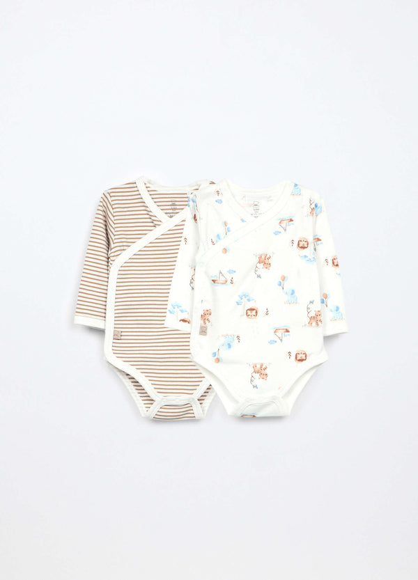 Pack 2 body in interlock di puro cotone neonato