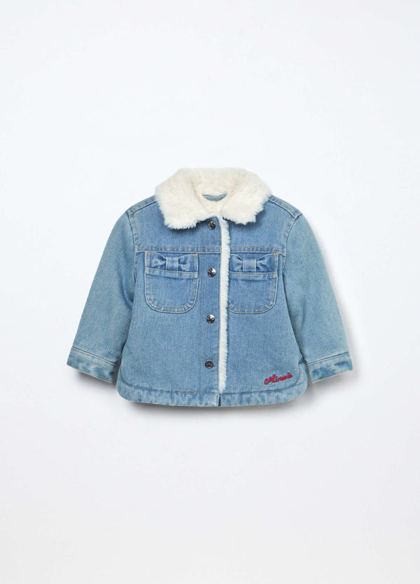 Giacca in denim misto cotone neonata