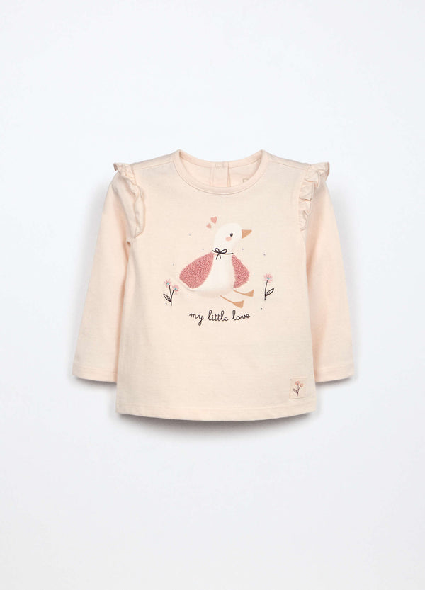 T-shirt di cotone stretch Blukids neonata