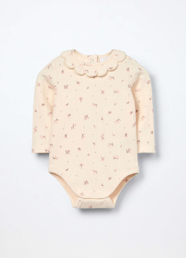 Body in costina di cotone stretch neonata
