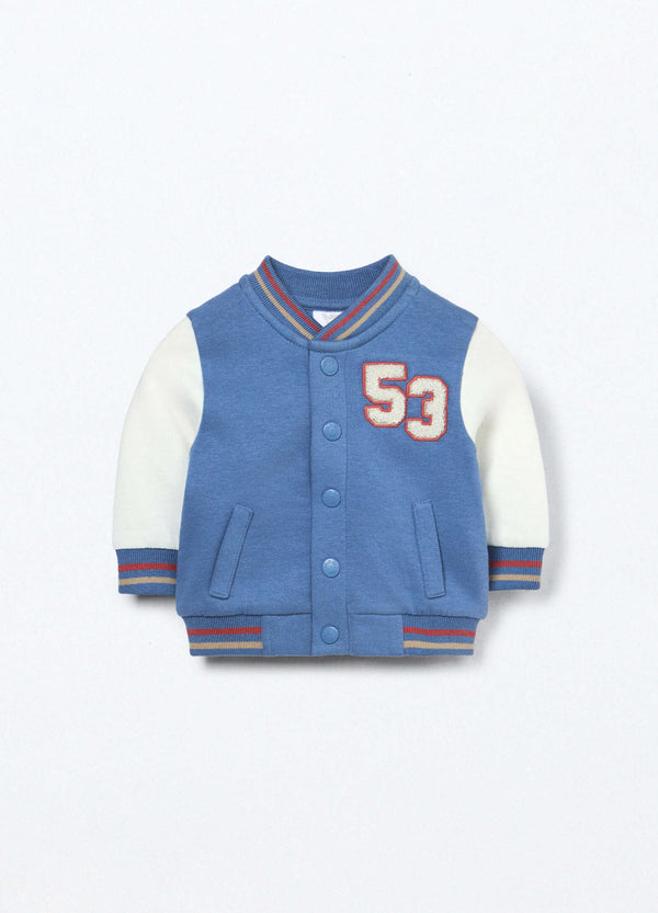 Cardigan in puro cotone fleece neonato