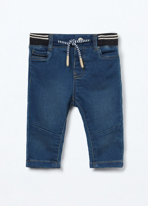 Pantaloni in french terry di misto cotone neonato