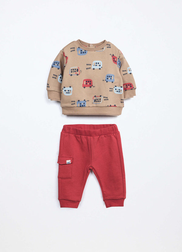 Jogging set in puro cotone fleece neonato