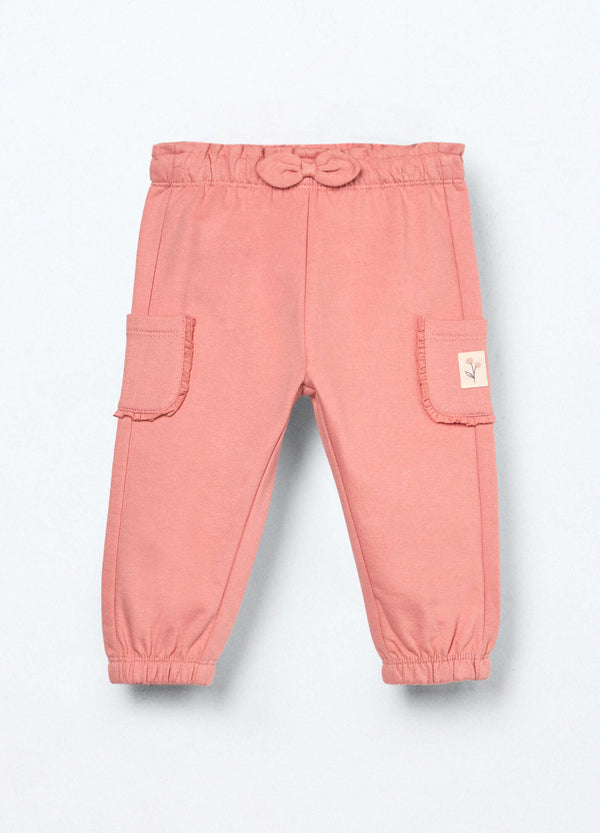 Pantaloni in puro cotone fleece neonata