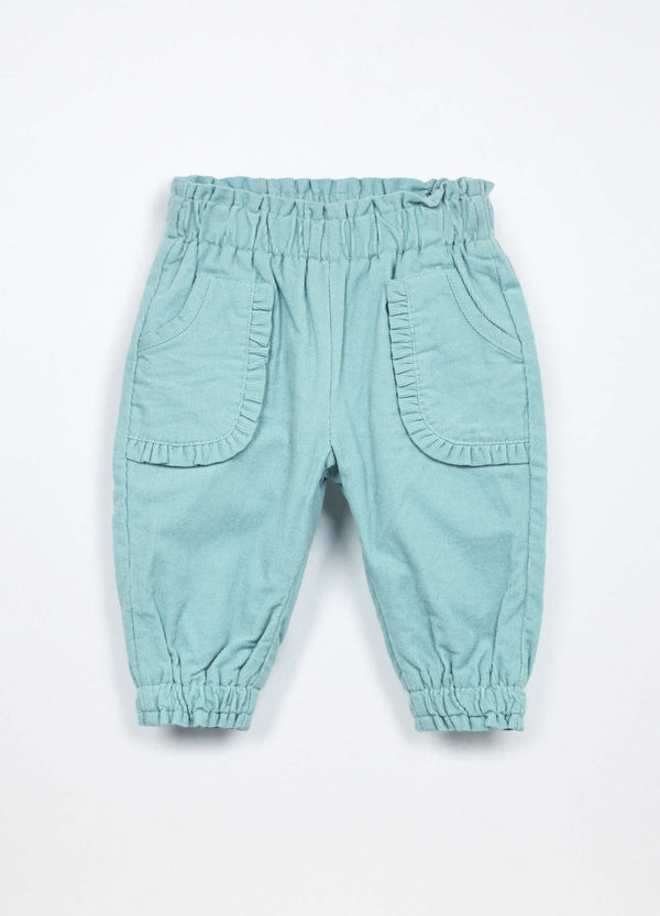 Jogger in costina di puro cotone neonata