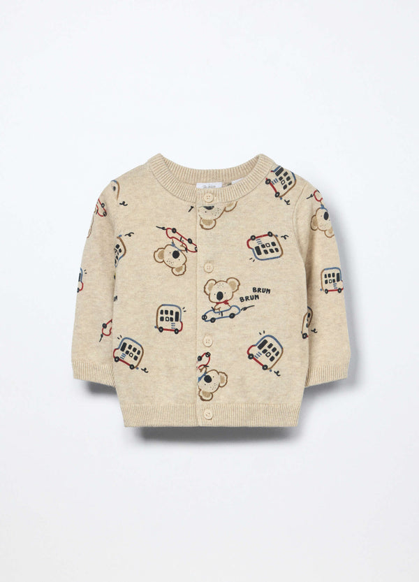 Cardigan tricot in puro cotone neonato