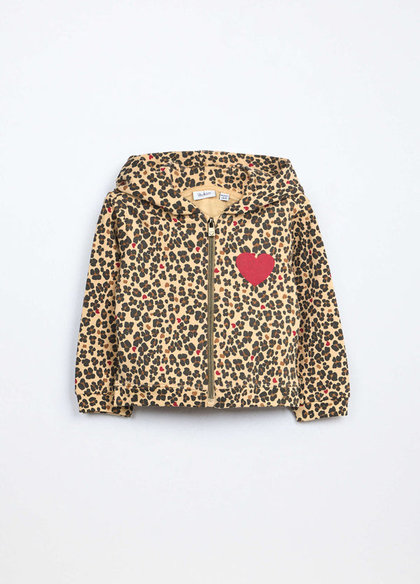 Felpa con cappuccio in french terry di cotone stretch neonata