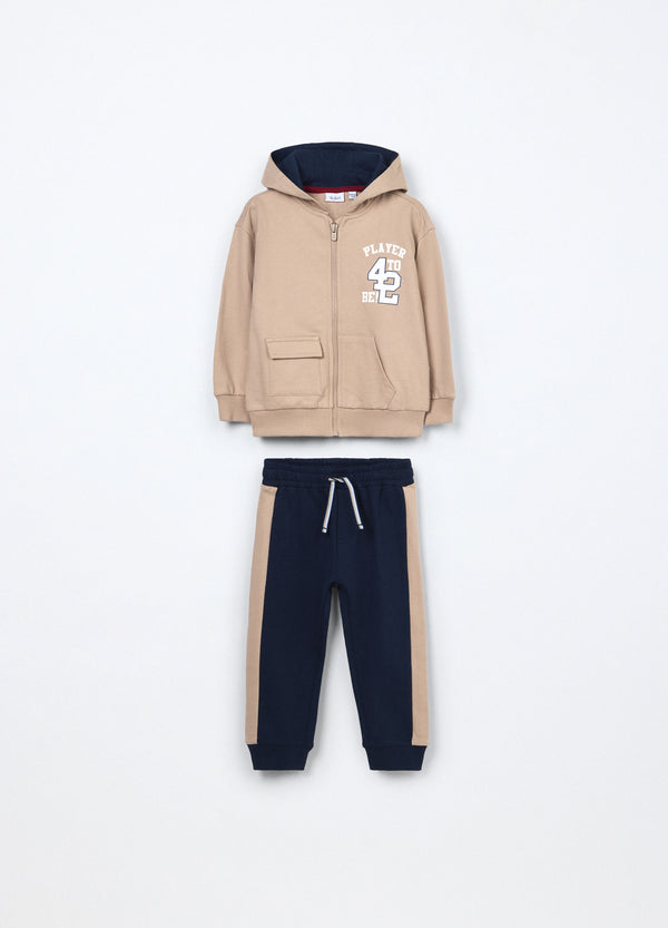 Jogging set in french terry di puro cotone neonato