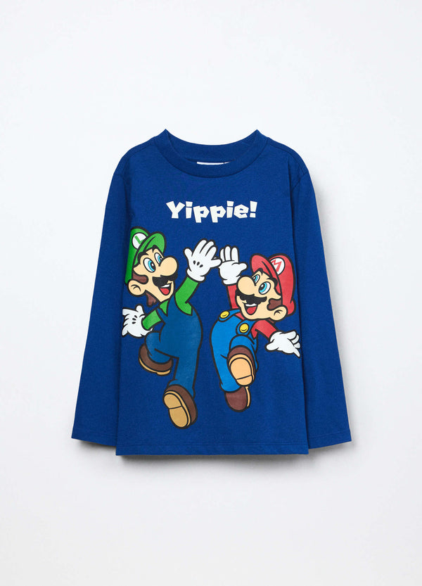 T-shirt di puro cotone Super Mario bambino