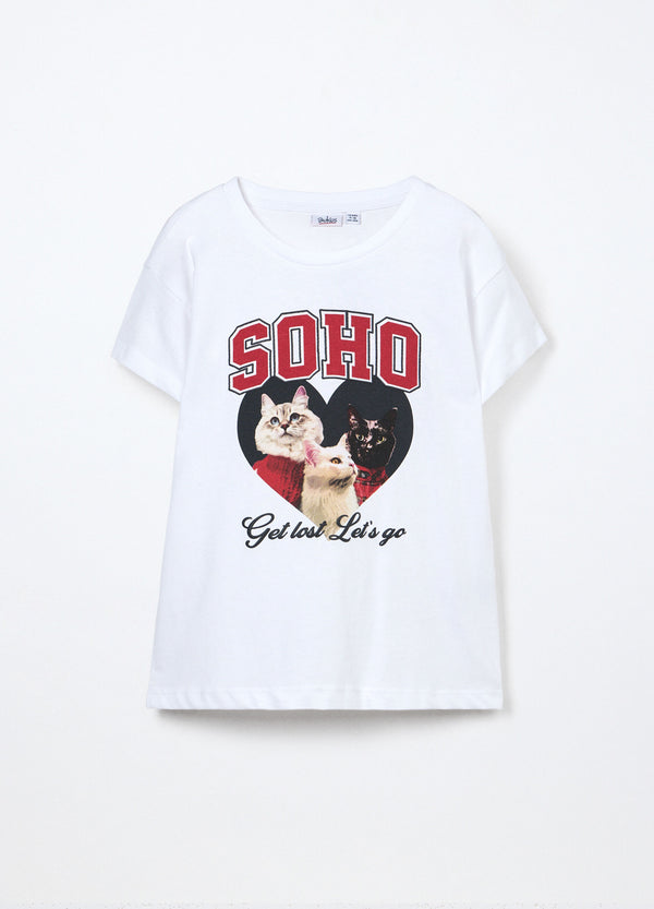 T-shirt in jersey di puro cotone ragazza
