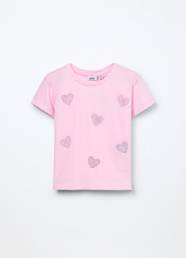 T-shirt in jersey di cotone stretch bambina