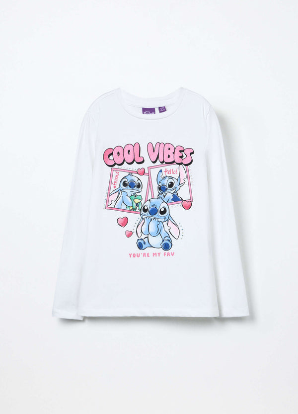 T-shirt in jersey di cotone stretch bambina