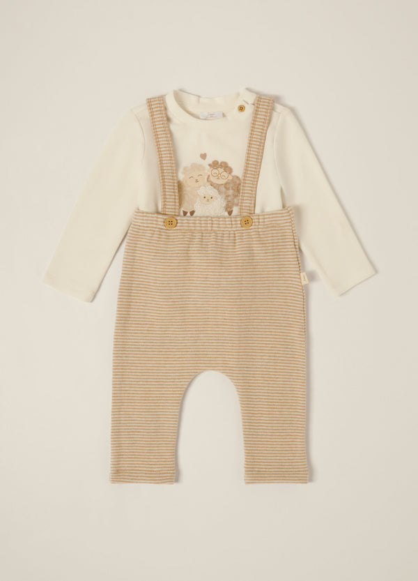 Set bianco e beige per neonato