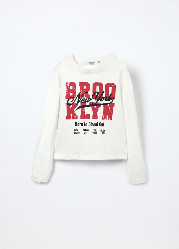 T-shirt in jersey di puro cotone ragazza