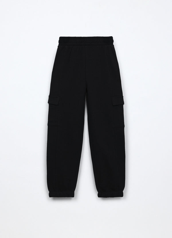 Jogger cargo in french terry di misto cotone ragazza
