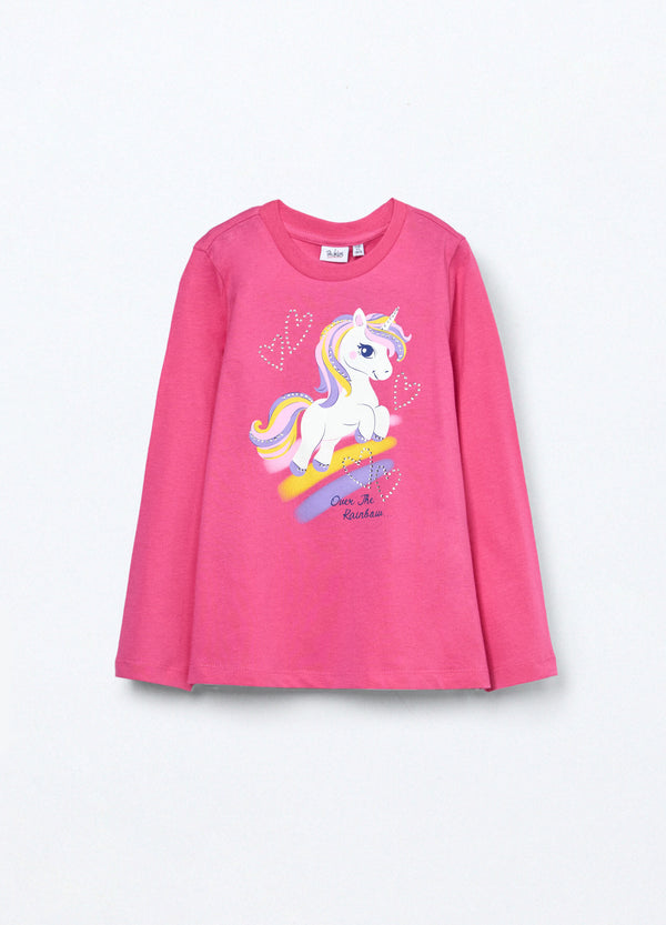 T-shirt in jersey di puro cotone bambina