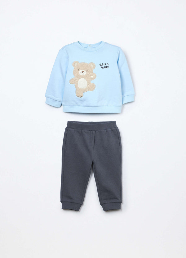 Jogging set in puro cotone fleece neonato