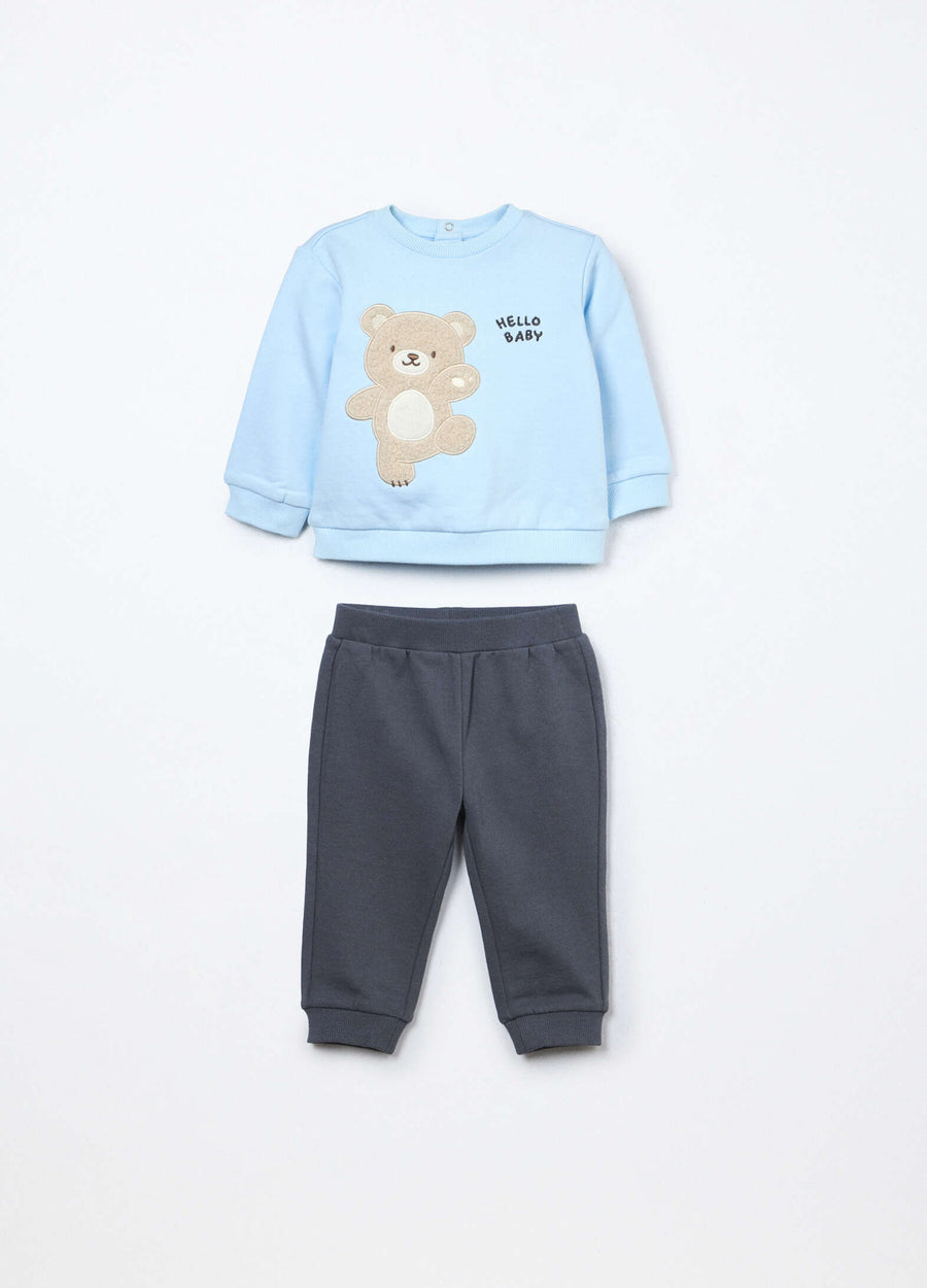 Jogging set in puro cotone fleece neonato