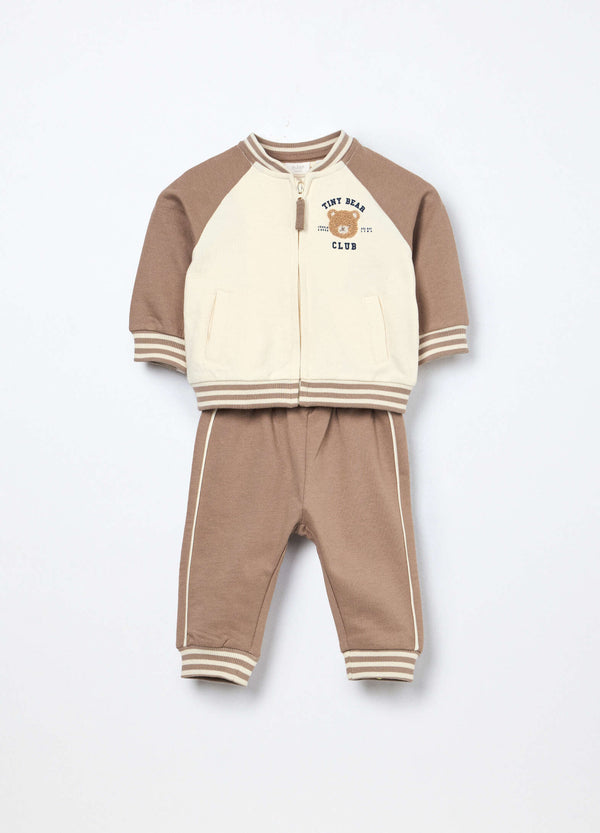 Jogging set in french terry di puro cotone neonato