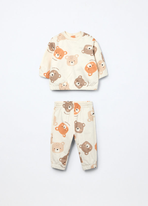 Jogging set in puro cotone fleece neonato