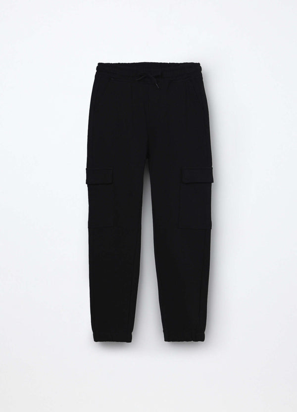 Jogger cargo in french terry di puro cotone ragazzo