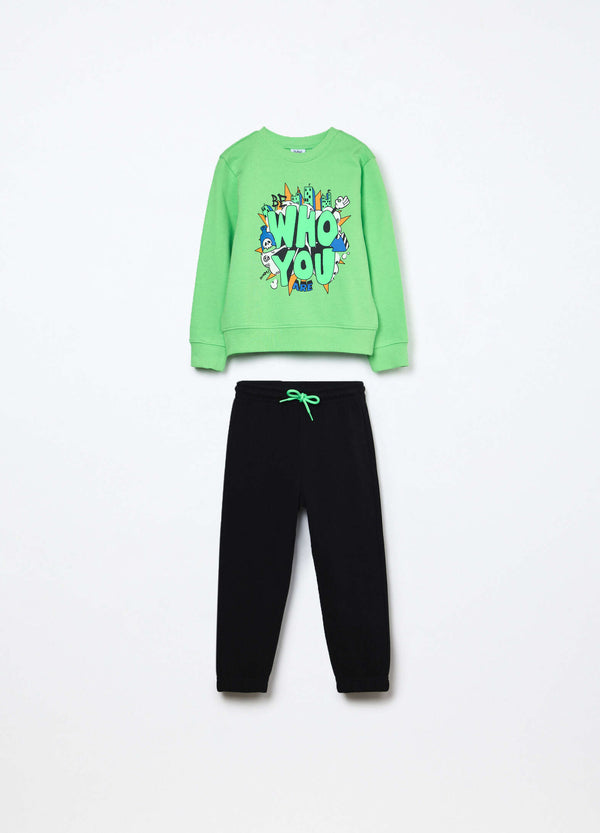 Jogging set in french terry di puro cotone bambino