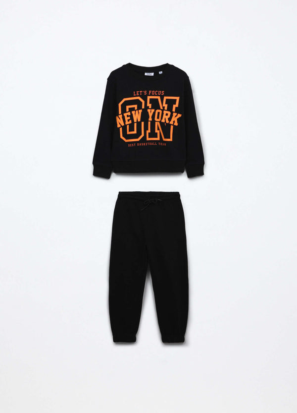 Jogging set in french terry di puro cotone bambino