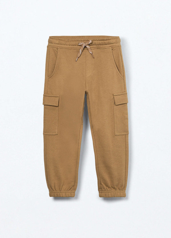 Pantaloni cargo in french terry di puro cotone bambino