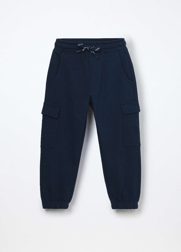 Pantaloni cargo in french terry di puro cotone bambino